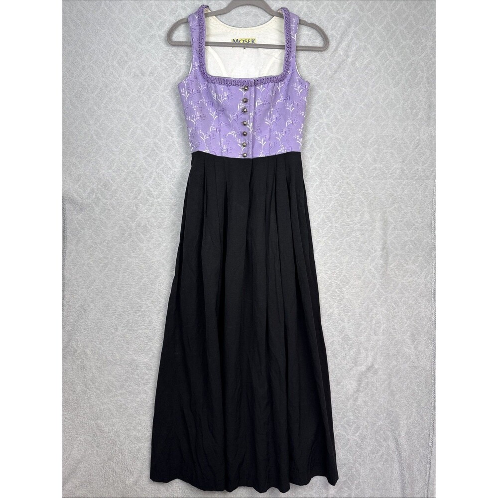 Moser Trachten Dirndl Dress Womens M/EU38 Purple Folk Oktoberfest Renaissance